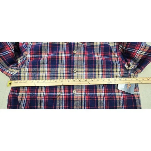 RidgeCut Tough Wear Red Blue Plaid Heavy Flannel Shirt Men’s Medium NWT - Picture 10 of 14